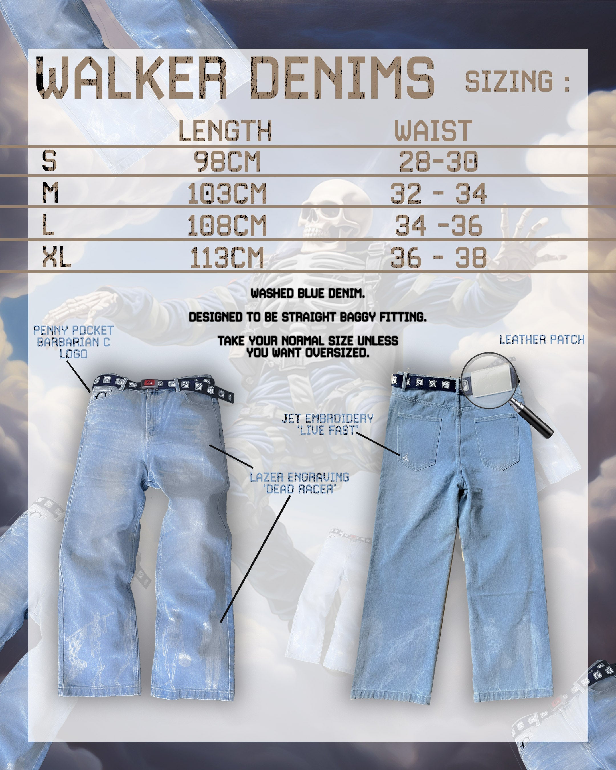 Walker Washed Blue Denim Jeans